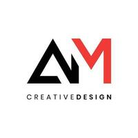 Simple letter AM logo design vector illustration