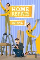 House repair, home renovation service vector