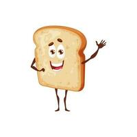 Cartoon thin bread toast smiling vector character