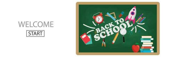 Welcome back to school, vector illustration. School board.