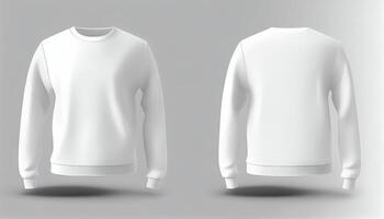 Sweater print mockup, 3d render, Front and back, copy space, photo