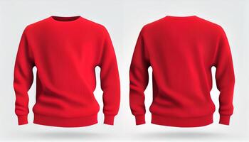 Sweater print mockup, 3d render, Front and back, copy space, photo