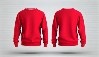 Sweater print mockup, 3d render, Front and back, copy space, photo