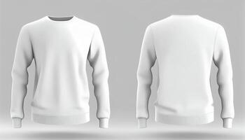 Sweater print mockup, 3d render, Front and back, copy space, photo