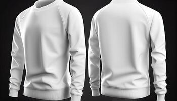 Sweater print mockup, 3d render, Front and back, copy space, photo