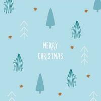 Christmas and new year card with firs and spruce vector