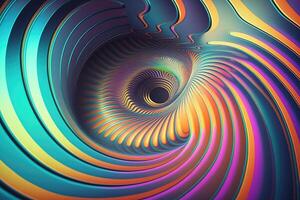 Holographic spiral waves abstract background. photo