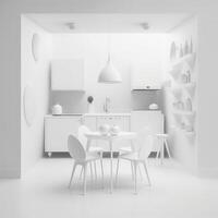 White minimalistic interior with arches. photo