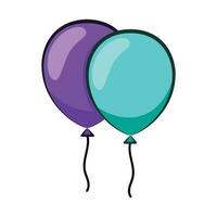 Colorful Gas Balloons. New Year Icon Vector Illustration