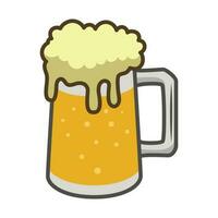 Beer in a Large Mug. New Year Icon Vector Illustration