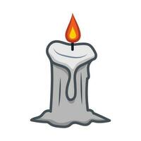 Candle Light at Halloween Night. Halloween Icon Vector Illustration