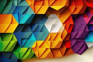 Abstract rainbow colored geometric background, with lots of copy space. Rainbow of colorful blocks abstract background. abstract geometric mosaic rainbow. photo