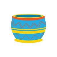 Pot, jug with ornaments. Ukrainian symbols. vector