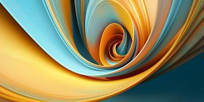 Abstract Background of spiral waves golden bright colors and overlapping. Made by photo