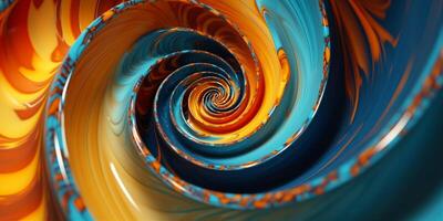 Abstract Background of spiral waves golden bright colors and overlapping. Made by photo