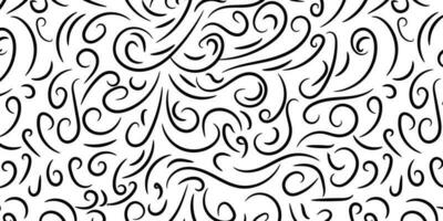 seamless pattern curl doodle hand drawn vector