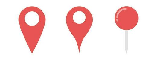 pinned map icon red location tag vector