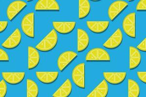 seamless pattern yellow lemon in blue vector