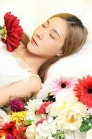 Beautiful Woman Lying photo