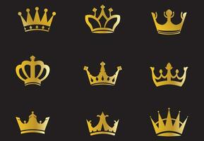 crown icons on background, vector illustration