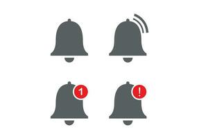 Notification bell icon on background, vector illustration