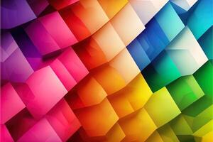 Abstract rainbow colored geometric background, with lots of copy space. Rainbow of colorful blocks abstract background. abstract geometric mosaic rainbow. photo