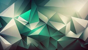 Polygonal high resolution pattern for background, white and teal and green flares. Abstract hexagonal polygonal low poly triangular high resolution futuristic green energetic background photo