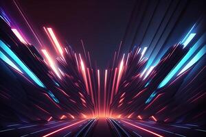 abstract futuristic colorful background with lights, . abstract futuristic neon background with glowing ascending lines. Fantastic background for gamer or slide show photo