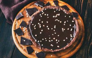 Chocolate salted tart photo