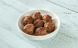 Bowl of meatballs photo