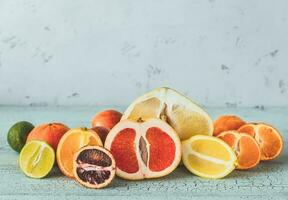 Variety of citrus fruit photo