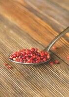 Spoon of red peppercorn photo