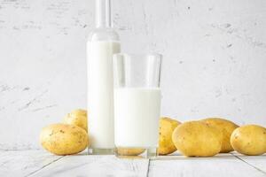 Bottle of potato milk photo