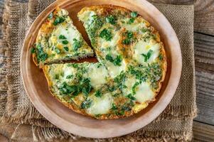 Frittata with ground meat and mozzarella photo