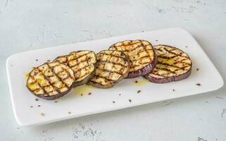 Grilled slices of eggplant photo