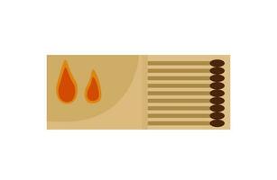 Matches box carton illustration isolated on white background. Fire making equipment. vector