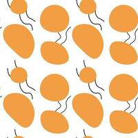 Wallpaper decorative seamless pattern with random doodle shapes. Circles orange y2k style. vector