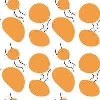 Wallpaper decorative seamless pattern with random doodle shapes. Circles orange y2k style. vector