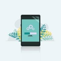 Phone upgrade system loading bar design vector illustration