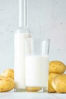 Bottle of potato milk photo