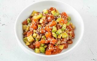 Bowl salmon poke photo