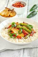 Spicy king oyster mushroom stir-fry photo