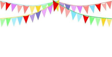 Bunting Hanging Rainbow color Flags Triangles Banner Background. LGBT garland. Pennants chain. Party bunting decoration. vector