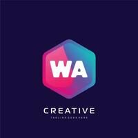 WA initial logo With Colorful template vector. vector