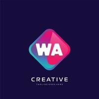 WA initial logo With Colorful template vector. vector