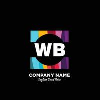 WB initial logo With Colorful template vector. vector