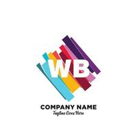 WB initial logo With Colorful template vector. vector