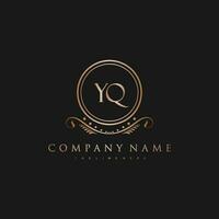 YQ Letter Initial with Royal Luxury Logo Template vector
