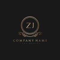 ZJ Letter Initial with Royal Luxury Logo Template vector