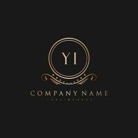 YI Letter Initial with Royal Luxury Logo Template vector